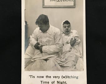 RPPC Hospital Postcard Men Itching Bedbugs 1900s Comical Bamforth Publishers