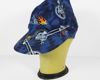 Vintage Welding Cap Kromer Motorcycle Print Deadstock Made in USA - Size 6 7/8