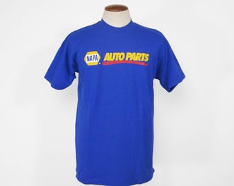 Camiseta vintage de Napa Auto Parts con el logotipo azul de la tienda (talla grande)