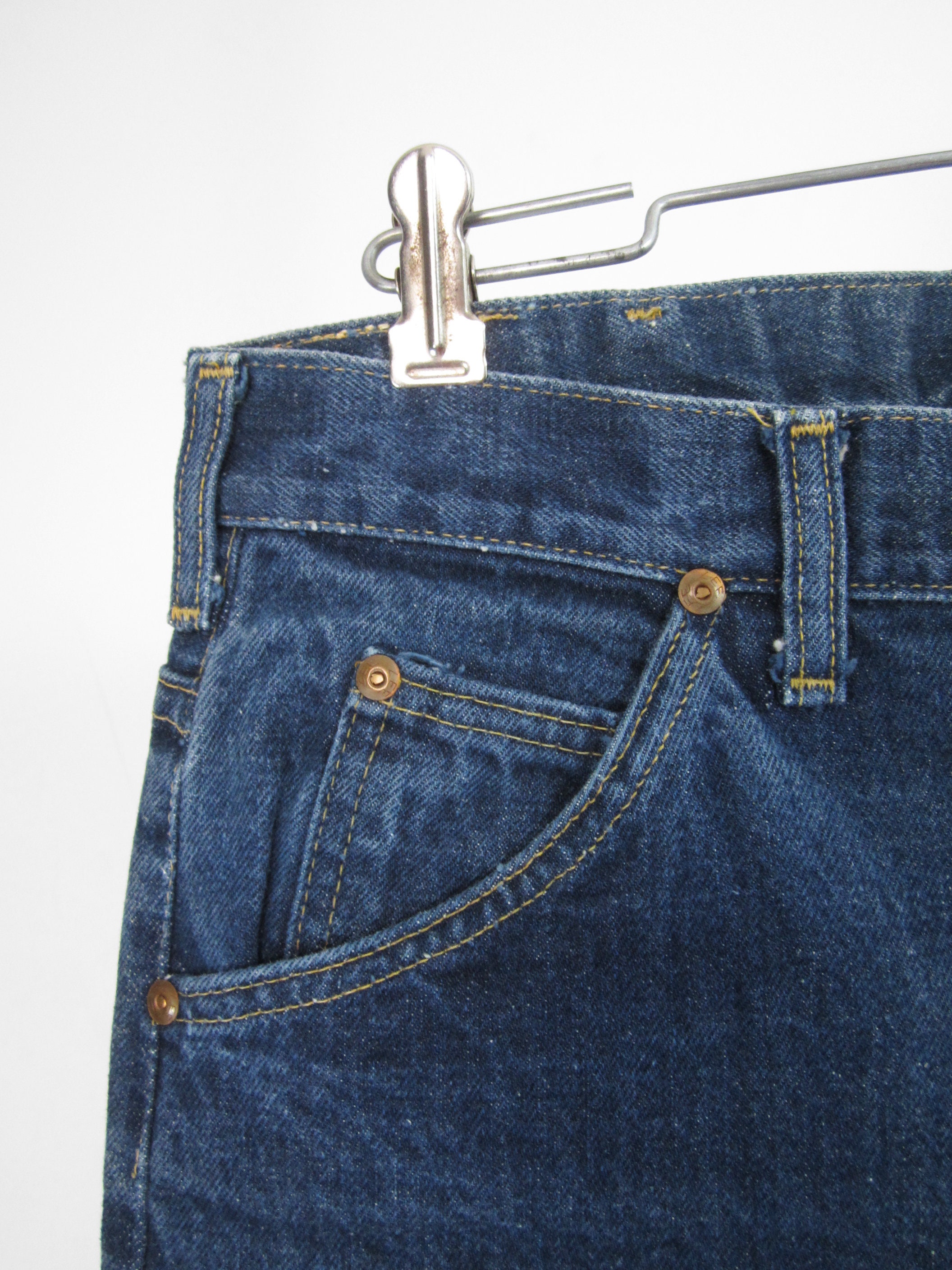 Vintage 70s Lee Denim Jeans Sun Fade Riders Straight Leg Made | Etsy