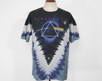 Koszulka Vintage Pink Floyd z lat 90. Dark Side Of The Moon Liquid Blue Concert Shirt - XL