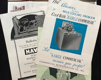 1920s Dairy Farm Milk Cooling Ads Paper Advertising Lot Equipment Haven Karge