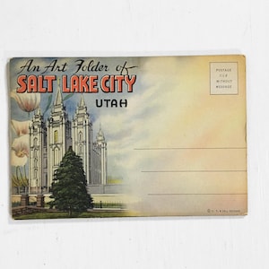 Cartes postales vintage des années 50 à Salt Lake City, cadeau souvenir de voyage