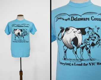 Vintage Delaware County NY T-shirt Water Supply Protest Tee - Medium