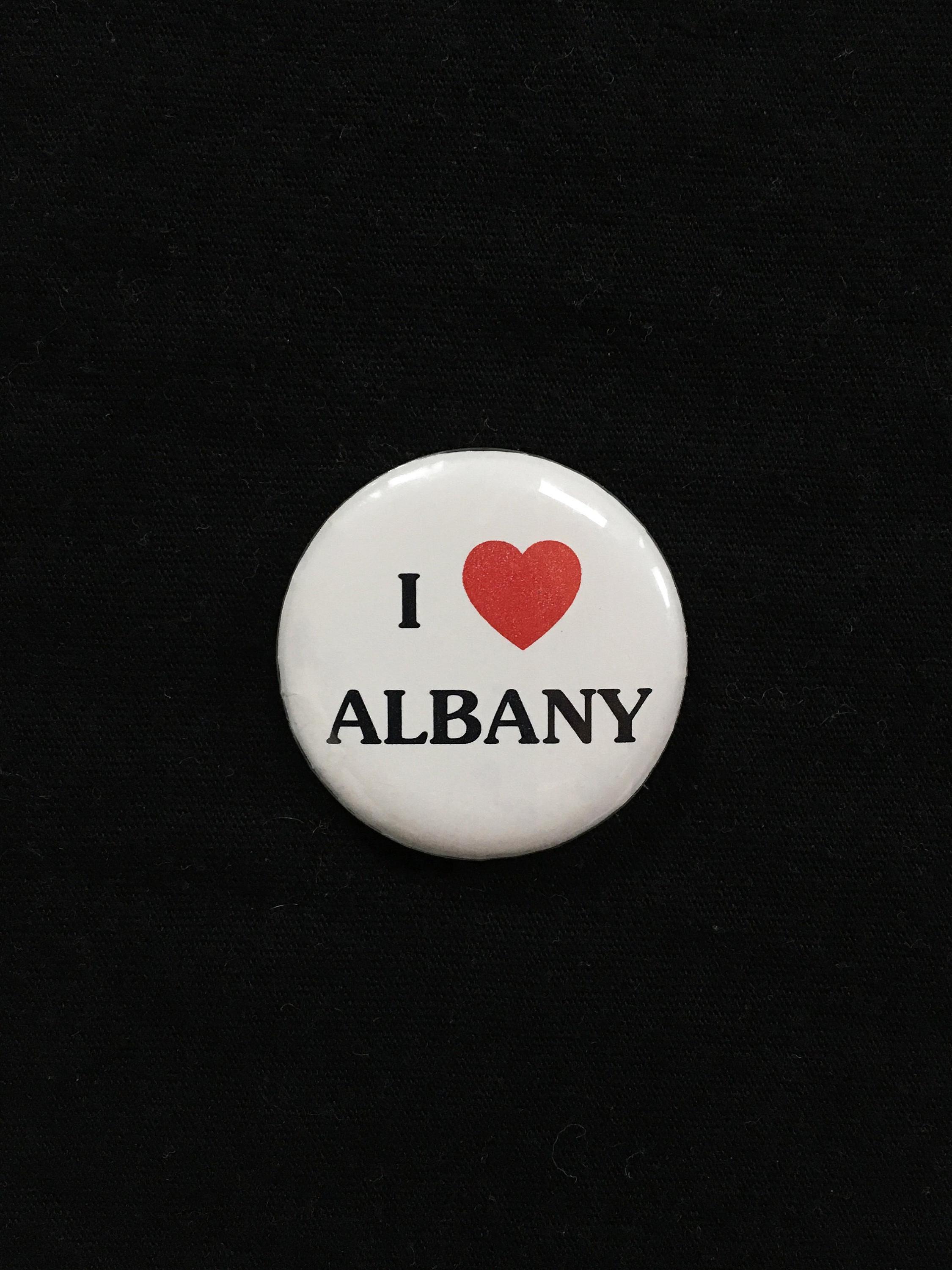 Vintage I Love Albanien NY Pin 70er 80er Jahre Anstecker
