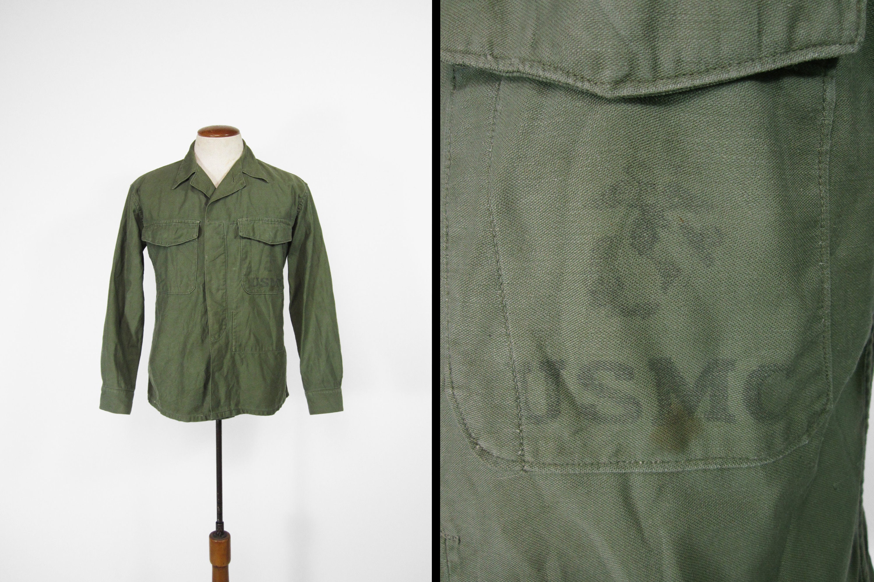 Buy Vintage USMC P-58 Utility Shirt 1950s Military Stenciled