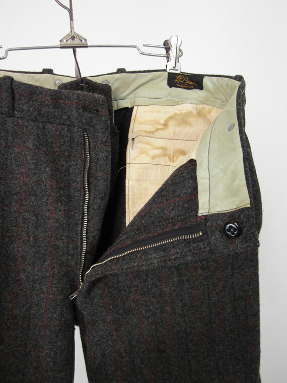 Vintage 50s LL Bean Wool Pants Adirondack Plaid H… - image 5