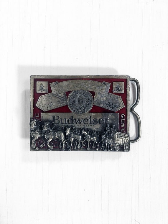 Vintage Budweiser Belt Buckle Clydesdales Logo