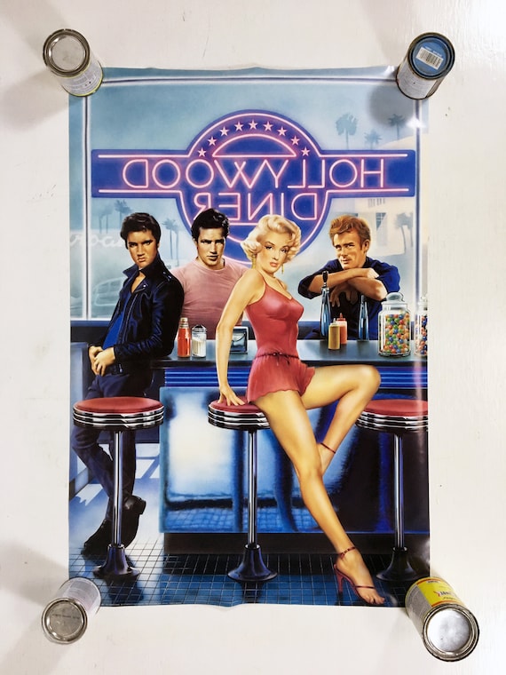 Hollywood Diner Poster Elvis Presley Marilyn Monroe James Dean