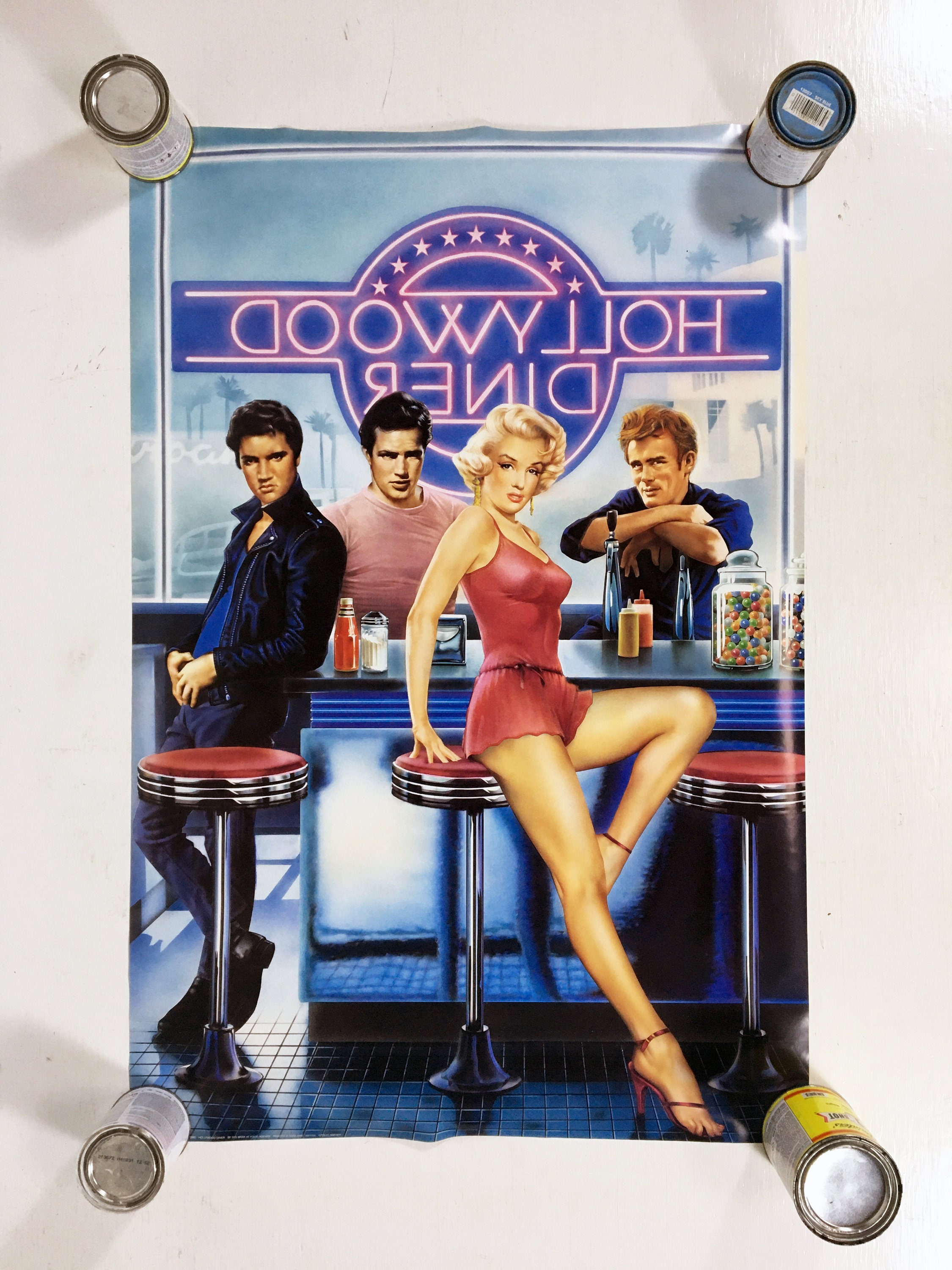 Hollywood Diner Poster Elvis Presley Marilyn Monroe James