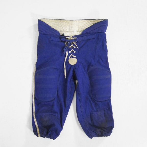 Vintage 60s Football Pants Blue Youth Medium