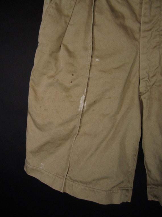 Vintage 50s US Army Shorts Khaki Twill Men's Chin… - image 2