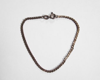 Vintage Sterling Silver Bracelet Chain Heavy Patina