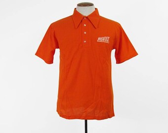 Vintage Wheaties Polo Shirt Orange Pullover T-shirt Made in USA - Size Medium