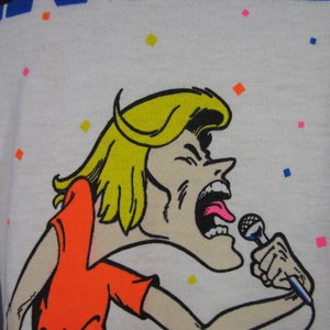 Vintage 80s Karaoke T-shirt Singalodeon NOS White Tee Made in USA Size Large image 4