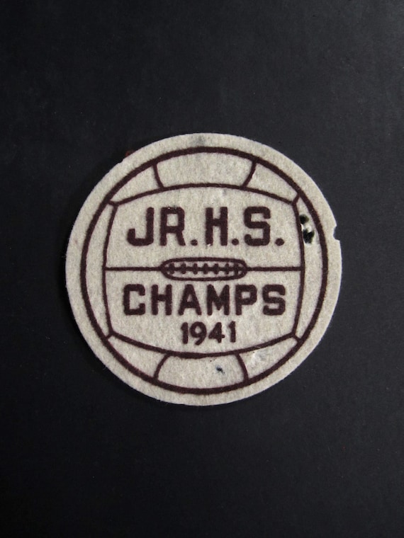 1941 Soccer Champs Patch High School Championship 