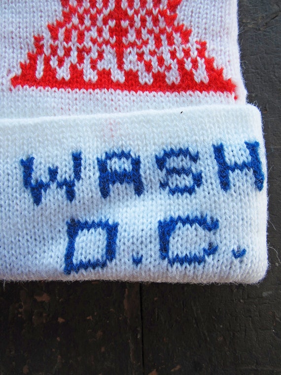 Vintage Washington DC Hat Soft Knit Christmas Bea… - image 4