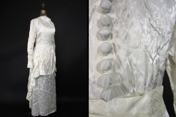 Vintage 30s Wedding Dress Art Deco Two Piece Ivor… - image 1