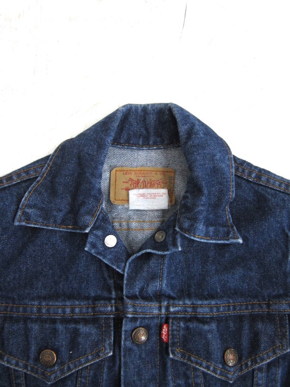 Vintage 70s Levi's Denim Jacket Dark Wash Trucker… - image 3