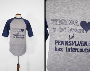Vintage Intercourse PA T-shirt Pennsylvania Raglan Jersey Tee - Medium