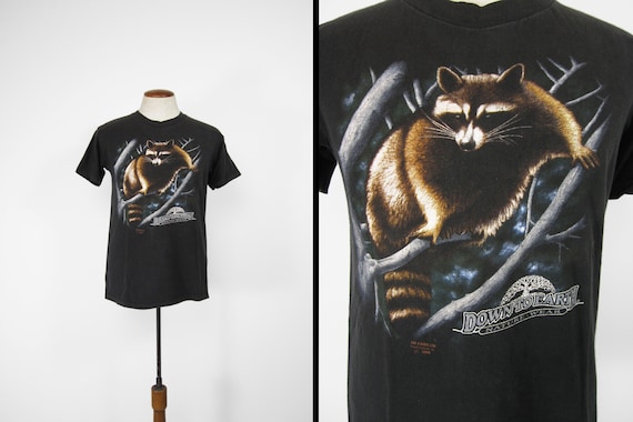 Vintage Harley Raccoon T-shirt 3D Emblem Down To … - image 1