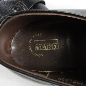 Vintage Monk Strap Shoes NOS Black Leather Montgomery Ward Size 9 E image 5