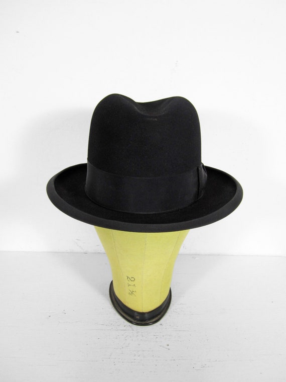 Vintage Stetson Royal Deluxe Homburg Black Hat St Regis Size