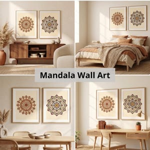 Wall Art Set of 2 Printable | Boho Geometric Mosaic Decor | home decor |  Digital Download.