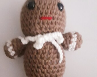 Gingerbread Man crochet   white accents