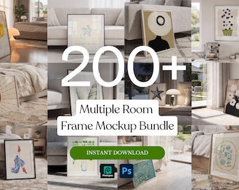 200+ PSD Multiple Room Frame Mockup Bundle – Interior Design Presentation, Photoshop & Photopea Compatible