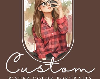 Illustration aquarelle personnalisée | Oeuvre d'art minimaliste et réaliste