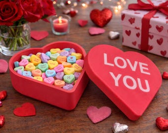 Personalized Heart Candy Bowl – Custom Text Valentine’s Day Gift