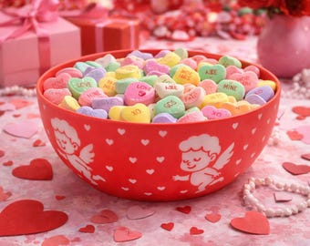 Valentine’s Day Cupid, Heart Candy Bowl