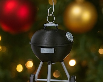 Mini Kettle Grill Christmas Ornament, BBQ Grill Tree Decoration