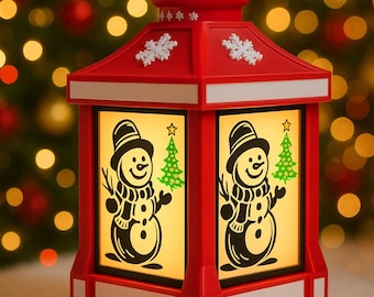 Lámpara LED navideña con placas de personajes intercambiables: luz nocturna LED festiva