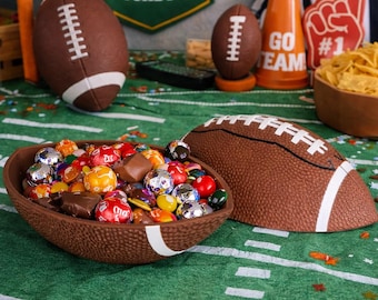 3D Printed Football Shaped Candy, Snack and Chip Bowl | Game Day Party Decor