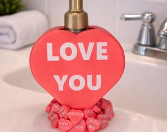 Customizable Candy Heart Bath and Body Works Soap Dispenser – Valentine’s Day Bathroom Decor