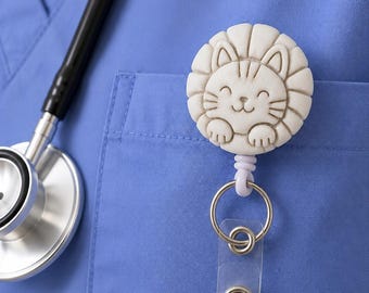 Cat Concha Badge Reel | 3D Printed Nurse ID Holder | Pan Dulce Accessory
