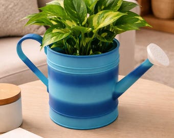 Self-Watering Can Planter | Watering Can Flower Pot | Indoor desk Plant Holder | Garden Decor