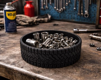 Tire Themed Candy, Snack Dish, Bow| Car Lover Gift | Garage Decor | BBQ Snack Holder