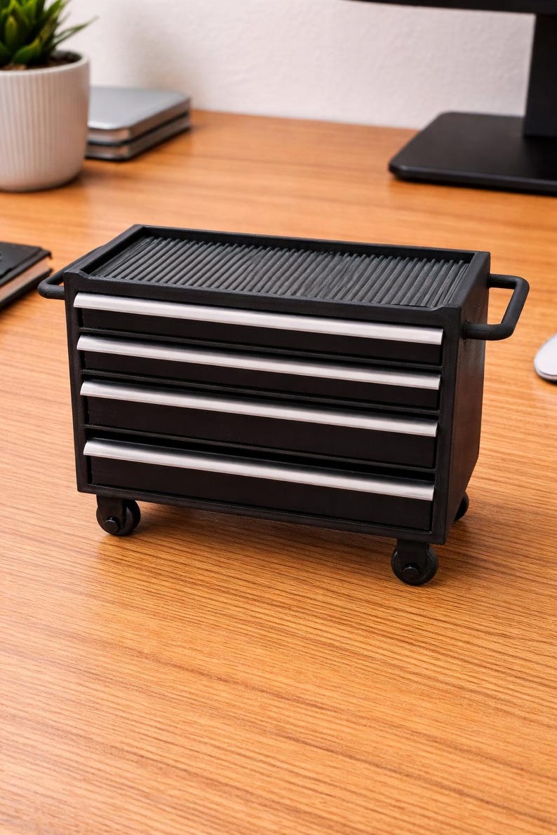 Mini Tool Chest Desk Organizer | Tiny Rolling Toolbox | 3D Printed Desk ...
