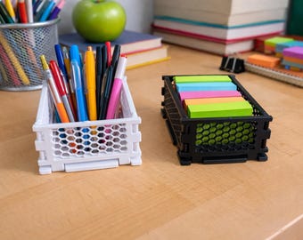 Collapsible Desk Organizer Bins – Modular Classroom & Office Storage