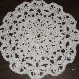 Crocheted Small White Doily (Item 016)