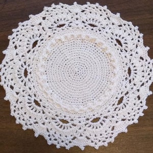Crocheted Small White Doily  (09)