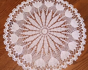 Crocheted White Centerpiece / Large Doily (p10)