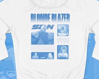 Bluza z kapturem Blonde Blazer Dispatch Superhero Videogame: graficzna odzież uliczna