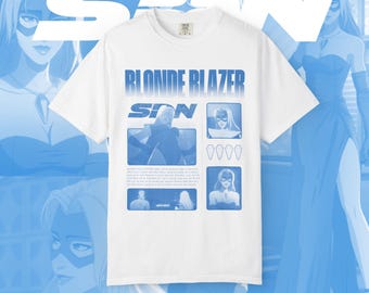 Camiseta gráfica Blonde Blazer: Superhero Dispatch, Comfort Colors