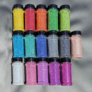 16 Colors Holographic Glitter, Fine Glitter for Resin, Tumblers, Nail Art, Slime