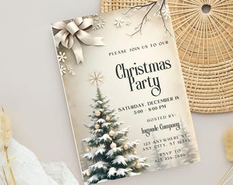 Editable Christmas Party Invitation Template (Digital Download)
