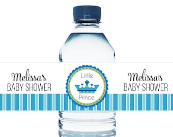 Set of 10 - Prince Baby Shower Water Bottle Labels - Baby Shower Water Bottle Labels - Prince Baby Shower Favors